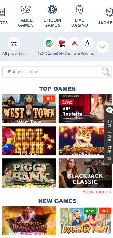 Syndicate Casino Game Lobby screenshot