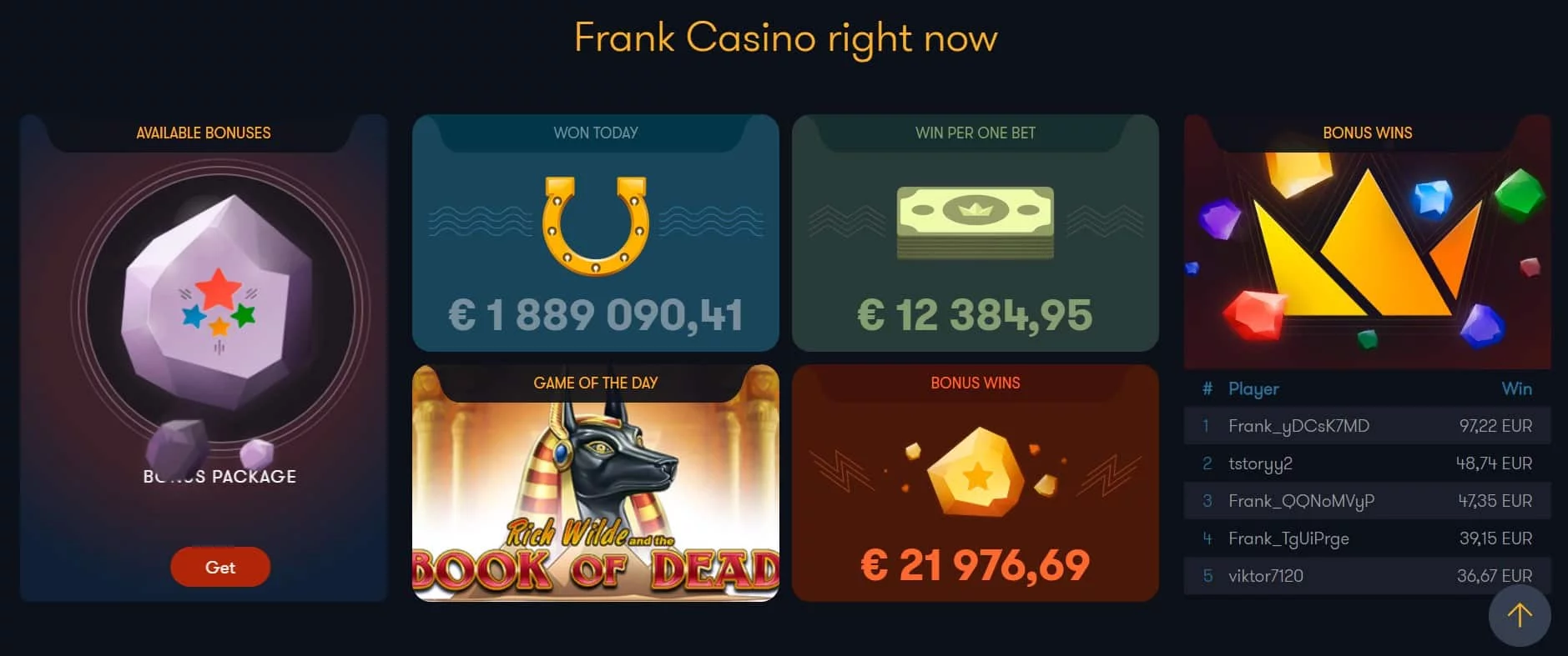 frank casino right now